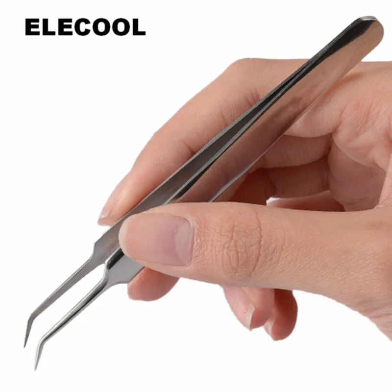 ELECOOL Acne Needle Tweezers Blackhead Pimples Removal Pointed Bend