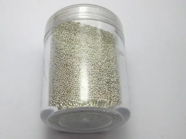

50Gram Silver Glass Micro Beads Microbeads No-hole Embellishment + Storage Box