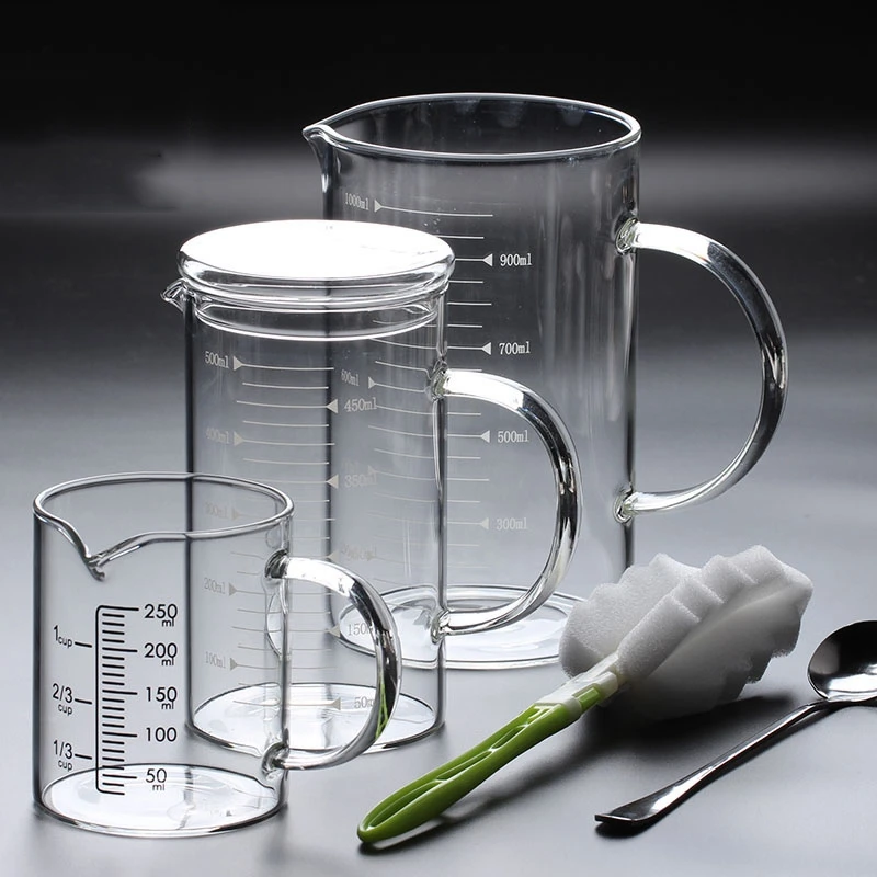 

Unibird 1Pc Thicken Explosion-proof Glass Measuring Cups Heat and Cold Resistant Kitchen Baking Scale Cup Tool for Milk Water