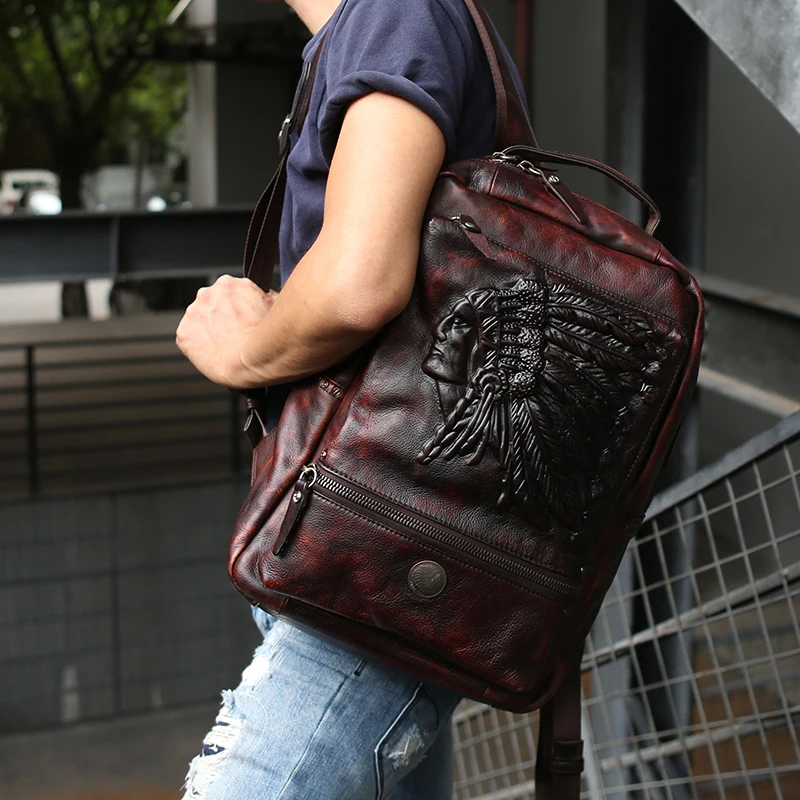 Taschen Rucksäcke Leder Schulter Rucksack 2 15 Laptop Und Original Männer Kapazität 1 Handgemachte Zoll Computer Retro Frauen Große Wildleder qwaHnpxz