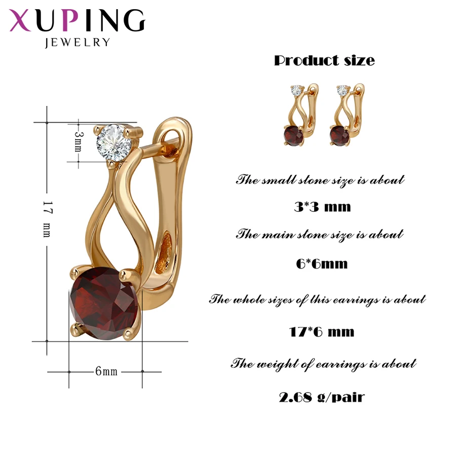 Xuping-Brincos folheados a ouro para mulheres, joias populares, moda, 28967