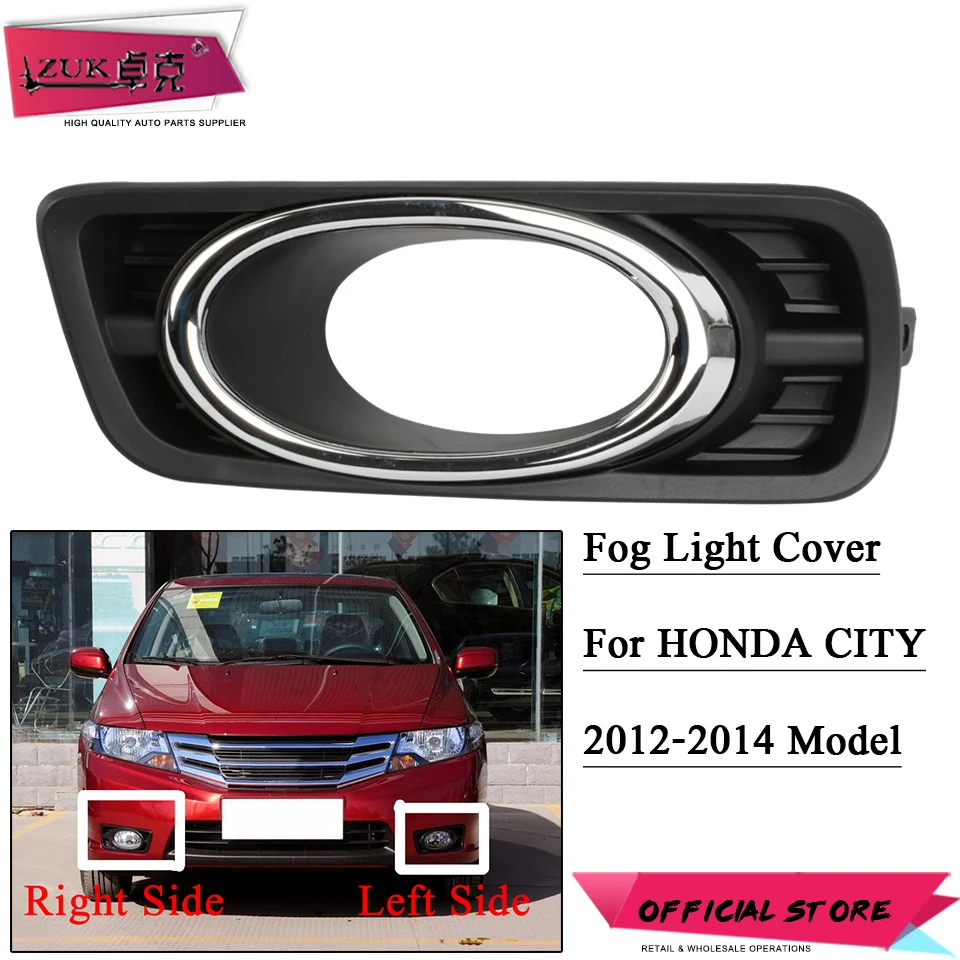 

ZUK Front Bumber Fog light Fog Lamp Cover Hood Trim Garnish For HONDA CITY 2012 2013 2014 ABS Chroming Type Cover Trim