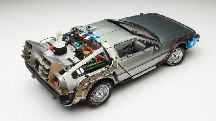 Классическая 1:18 Шкала Назад в будущее DMC12 Готовая модель автомобиля из сплава Scifi подарок на год подарок на день рождения