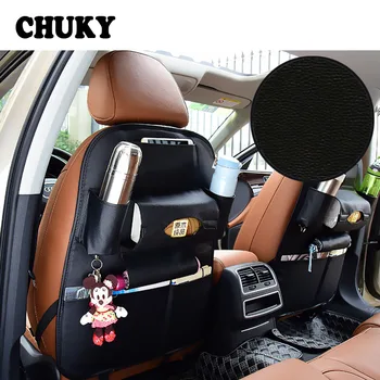 

CHUKY 1pcs Car Back Rear Multi-function Chair Back Leather Storage Bag For Fiat 500 Punto Chevrolet Cruze Aveo Peugeot 206 307