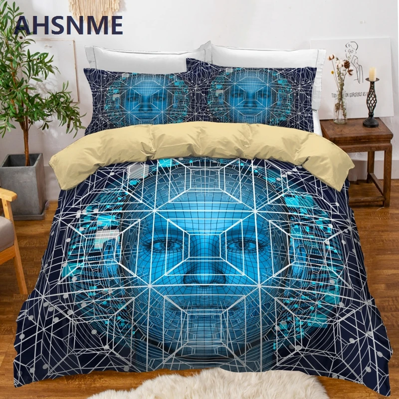 AHSNME набор постельного белья с цифровым роботом пододеяльников для взрослых