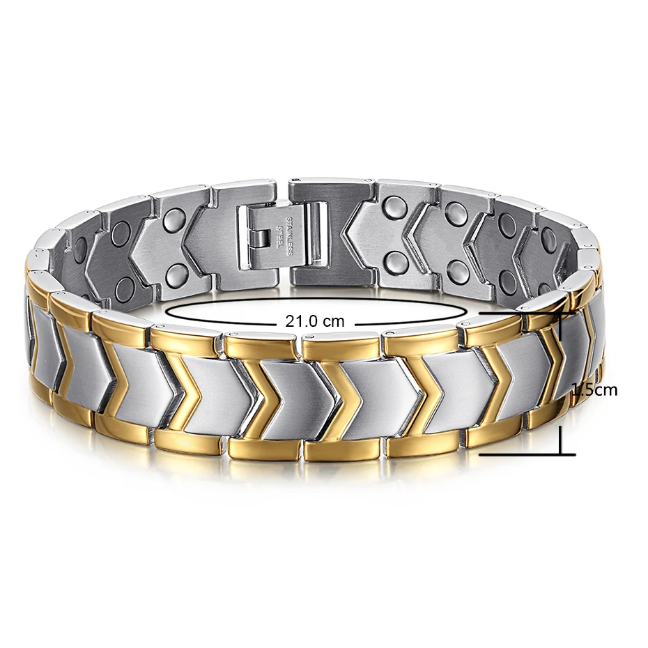 OSB-1748SG-DOUBLE-AE hologram bracelet stainless steel jewelry (1)