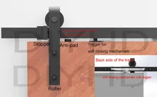 DIYHD 183CM 195CM Soft close sliding barn wood door hardware country style black barn door track