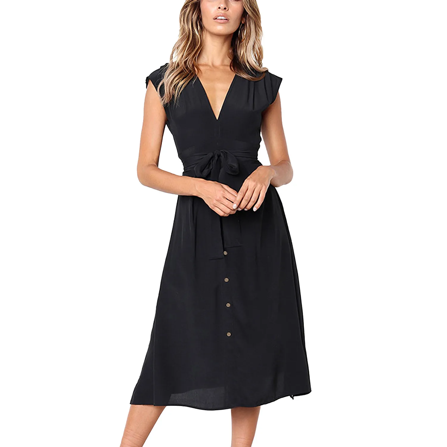 

Sexy Summer Dresses For Women Unique V-neck Sleeveless Lady's Evening Party Maxi Dress Vestidos De Verano