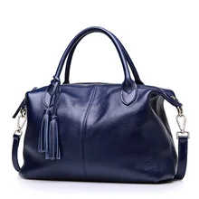 Women's new top layer cowhide large-capacity multi-color shoulder bag Soft leather tassel casual cross section Messenger bag Women's new top layer cowhide large-capacity multi-color shoulder bag Soft leather tassel casual cross section Messenger bag