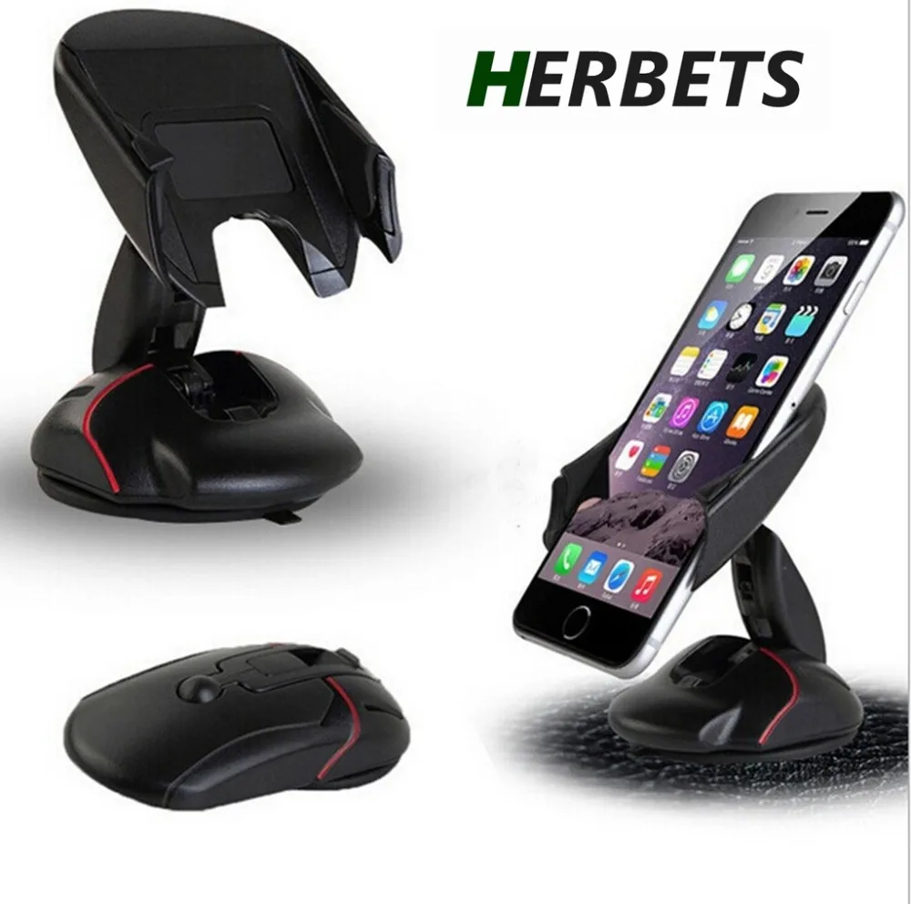 HERBETS Mouse Style Car Phone Holder Desk Dashboard Windshield Mount