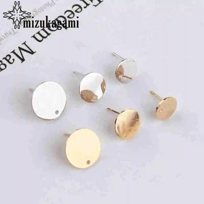 Copper Metal Simple Round Single Hole Earrings Base Connectors Linker 10pcs/lot For DIY Drop Earrings Jewelry Making Accessories