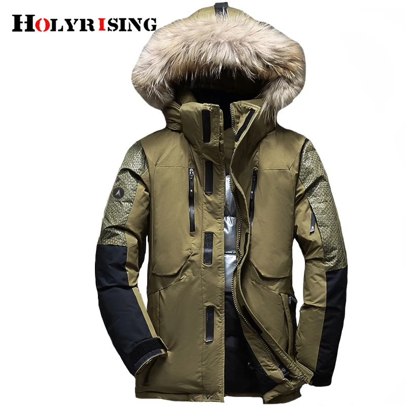 Holyrising зимняя мужская куртка на утином пуху толстая Мужская модная пуховая с
