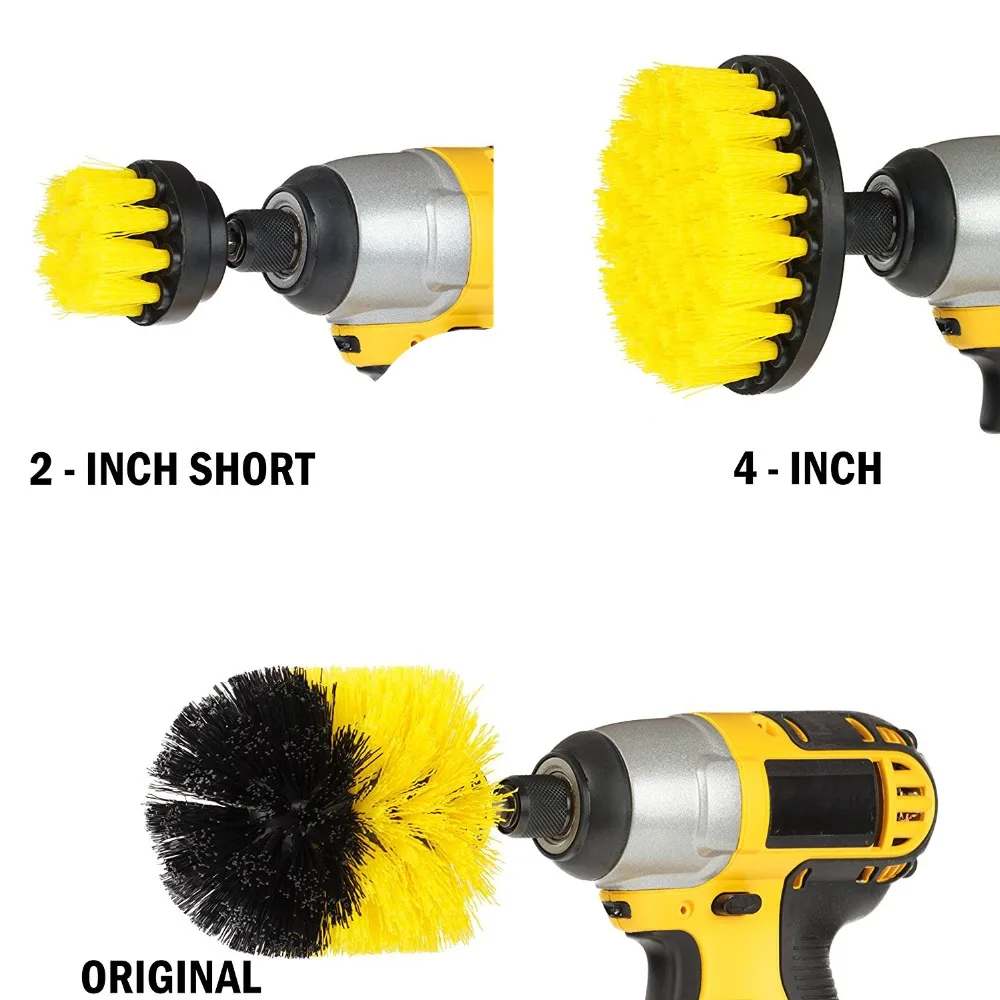 3pcs set Power Scrubber Drill Brush Kit for Toilet Cordless Scrub Clean Brush Cleaning Bath Plinth Tubs Baseboards Scourer3