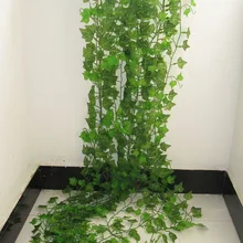 12PCS 2.4M Kunstmatige Ivy Leaf Garland Planten Vine Fake Gebladerte Bloemen Home Decor Plastic Kunstbloem Rotan Evergreen