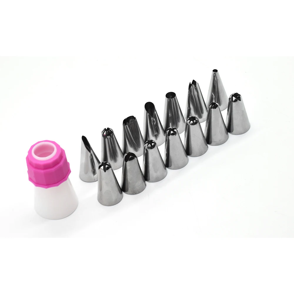 15Pcs Cake Decorating Tip sets Icing Piping Nozzles Fondant DIY Puff