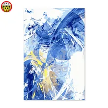 Diy цифровая картина маслом по номерам рисунок картина ручной работы декоративные картины на стену синий и золотой абстрактная картина