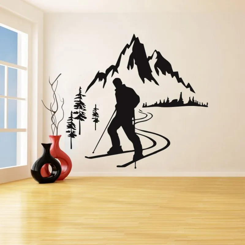 Yoyoyu صائق الفينيل ملصقات الحائط للازالة المتزحلق الرياضة التزلج الألبي نوم غرفة المعيشة الرئيسية الديكور الفن المشارك ZX417