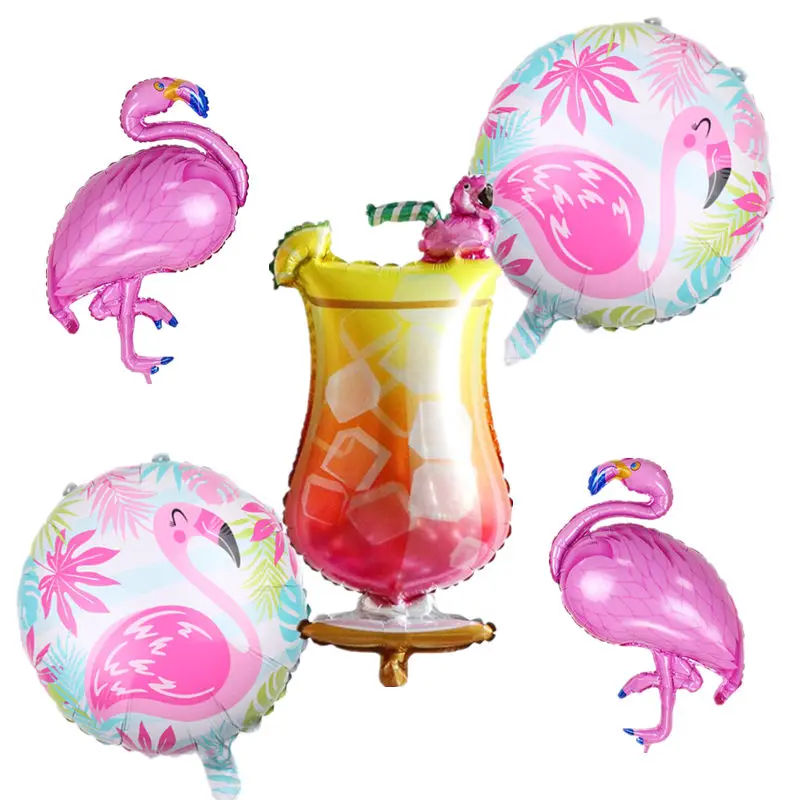 

XXPWJ New 5pcs/lot Flamingo Drink Shaped Aluminum Balloons Holiday Party Bar Decoration Decorative Balloons X-206