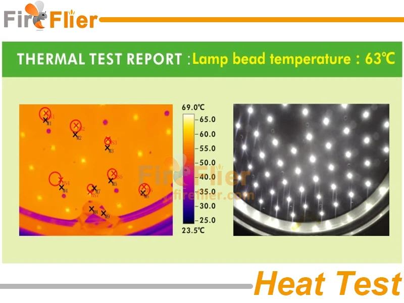 high mast led flood light heat test