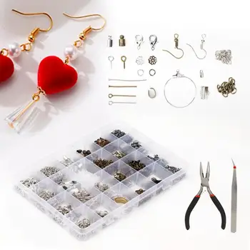 

Professional DIY Metal Close Ring Lobster Buckle Jewelry Accessory Combination Set with Pliers Tweezers Jewelry Making Tools