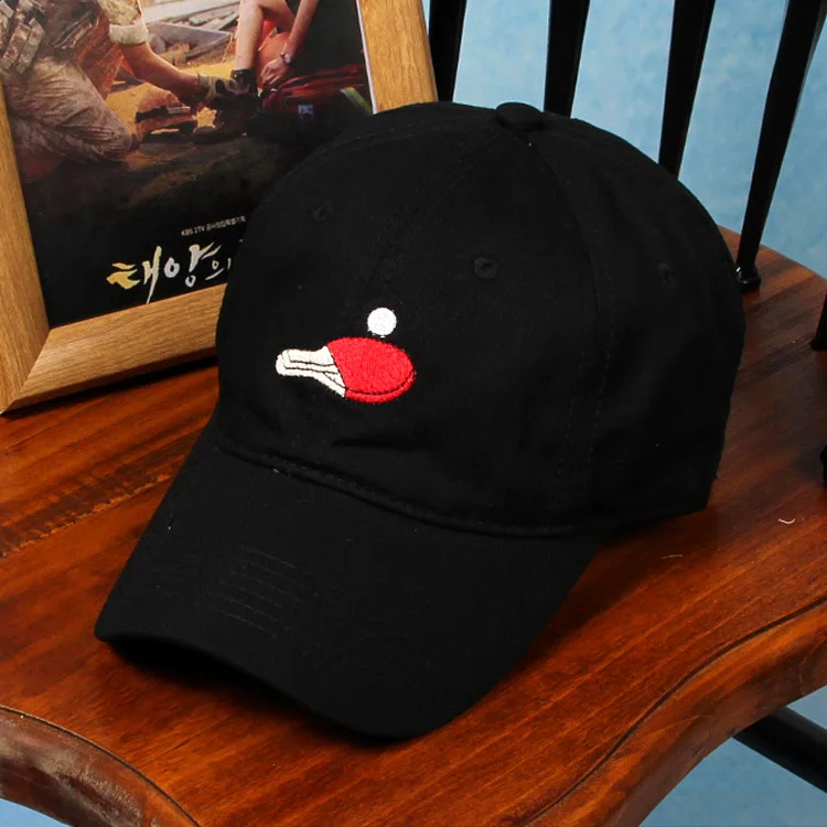 

New Cartoon Table Tennis Embroidery Cotton Men and Women Baseball Caps Cute Couple Sun Hat Woman Adjustable Hip Hop Hat Hoed