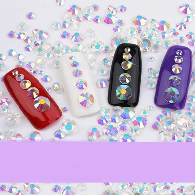 

Glitter Rhinestones Crystal AB clear Non Hot Fix FlatBack Strass Sewing & Fabric Garment Rhinestone Nail Art Stone FAC-1