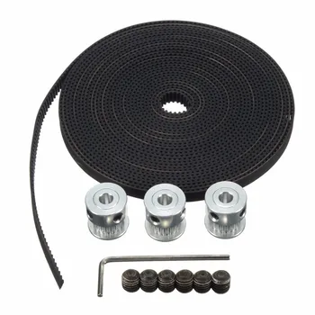

SULEVE 3pcs Aluminum GT2 Timing Pulley 20 Teeth Bore 5mm + 5m GT2 Belt Width 6mm For RepRap-prusa Mendel 3D Printer