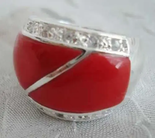 

shipping>>>> Noblest red coral crystal ring uncle