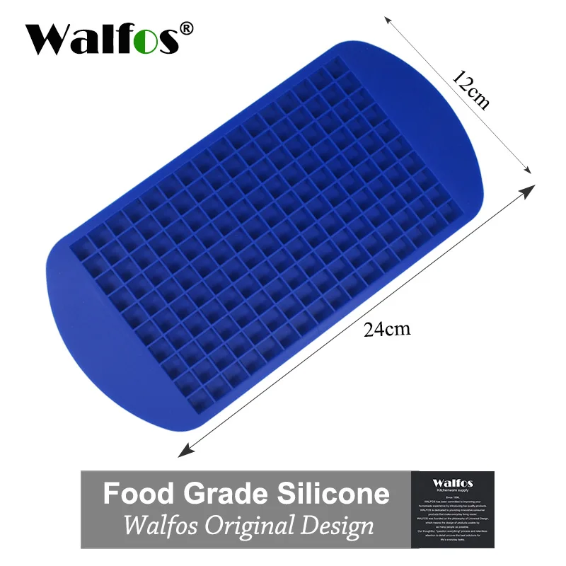 WALFOS пищевого силикона 160 маленький льдогенератор крошечные ледяные кубики лотки формы шоколада для кухни бар вечерние напитки - Цвет: WALFOS Blue