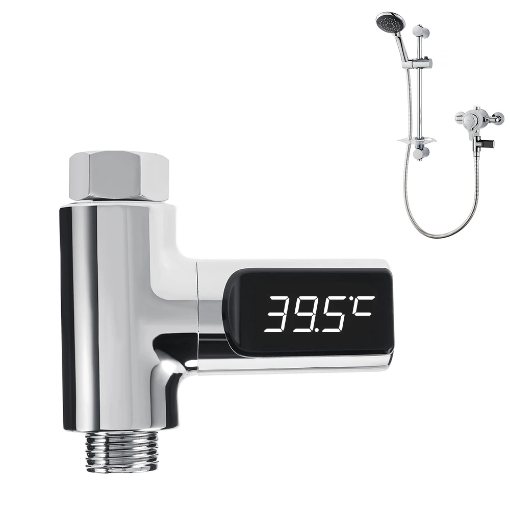 LED Display Home Electric Water Heater Parts Shower Thermometer Flow Self-Generating Water Temperature Meter Monitor Baby Care LED Display Home Electric Water Heater Parts Shower Thermometer Flow Self-Generating Water Temperature Meter Monitor Baby Care