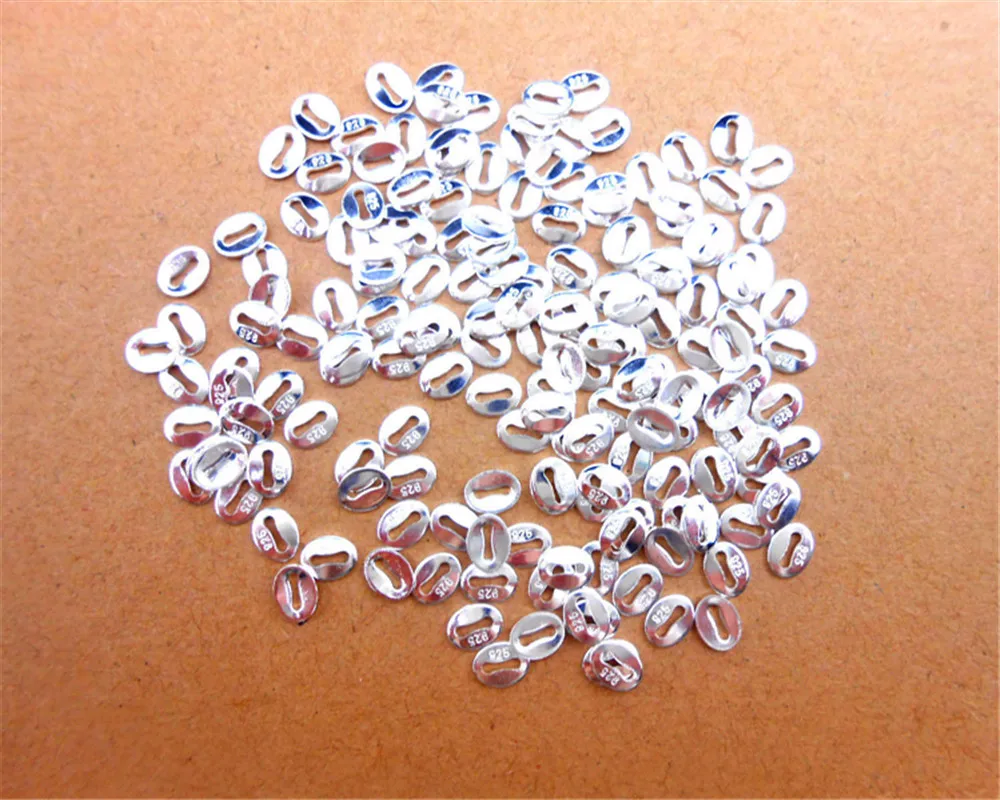 

Free 100Pcs A Lot 925 Sterling Silver Findings Italy Italian Silver S925 Oval Hallmark 925 Tag FY-21