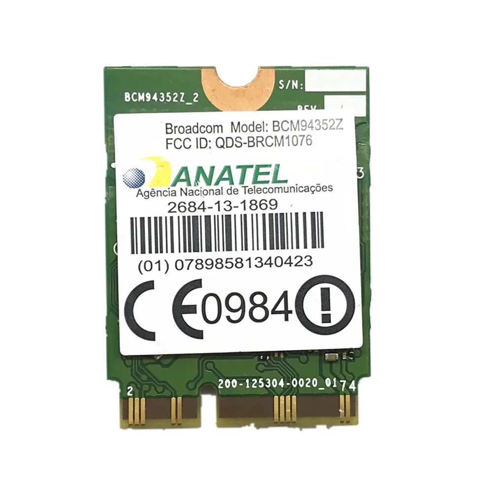 Broadcom BCM94352Z двухдиапазонный беспроводной AC NGFF 802.11ac 867 Мбит/с wifi Bluetooth BT 4,0 карта для lenovo/Thinkpad 04X6020