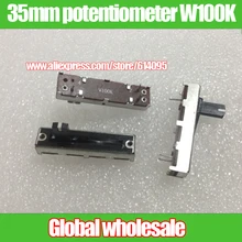 10 шт. 231 эквалайзер, обеспечивающий Fader потенциометр/35 мм SC-2043N W100K прямые потенциометр слайдов/белая точка ручка посередине 10 мм