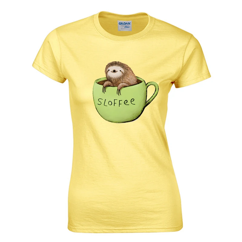Sloth coffee first женская футболка винтажная 90 s крутая kawaii Harajuku брендовая забавная Tumblr