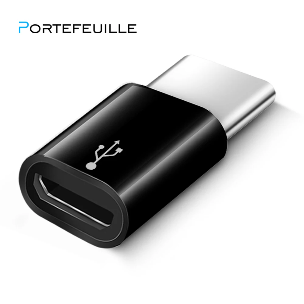 PORTEFEUILLE Compact Micro USB to Converter Cable Type C Adapter for Samsung s8 Huawei nova 2 P10 9 xiaomi 6 OTG |