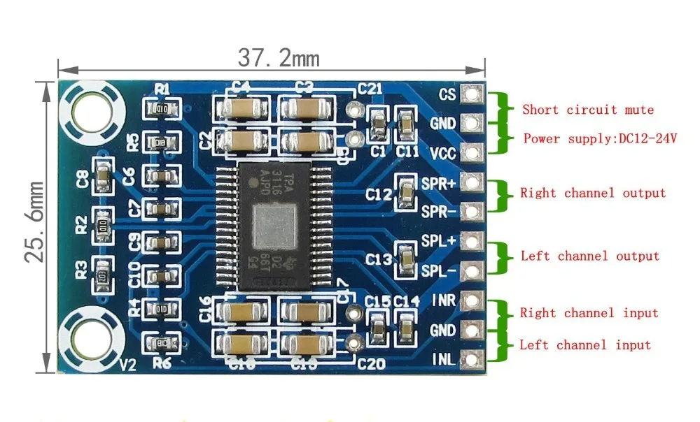 Завеса DC 12 V-24 V 2x50 Вт двухканальный Мини цифровой усилитель класса D 50 Вт+ 50 Вт TPA3116D2 XH-M562 усилитель 50 Вт Мощность Плата усилителя