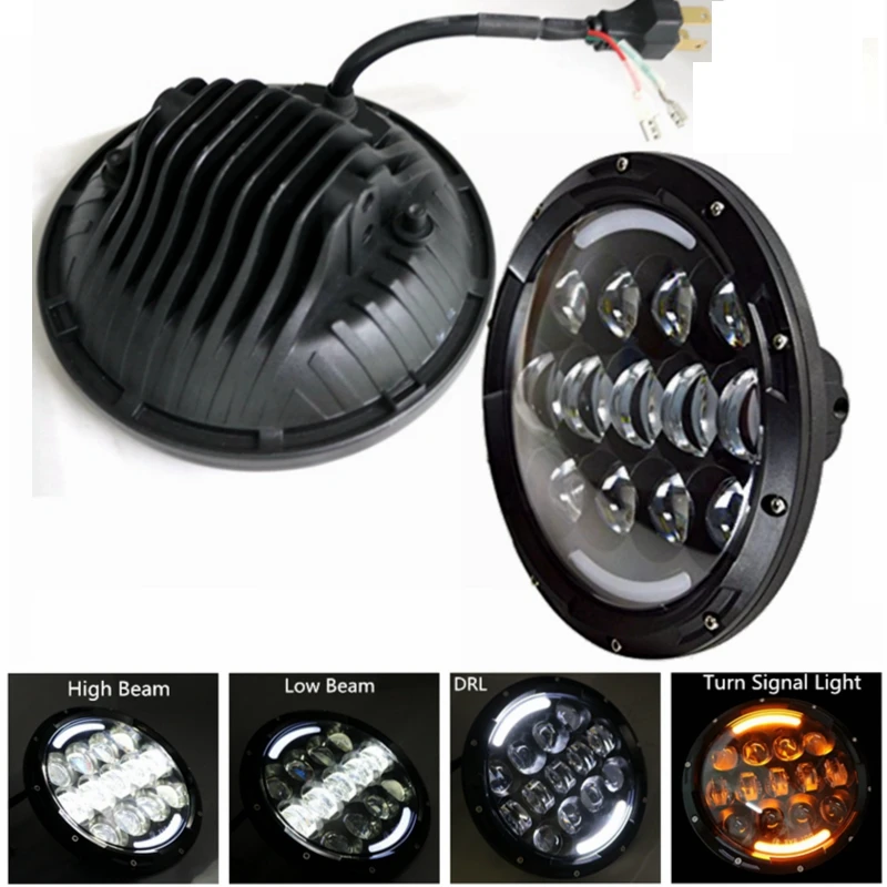 

2pcs 105w Headlamp 7 Inch Wrangler Led Headlight with DRL Turn Signal Light for Wrangler Jk Tj Fj Cruiser Trucks Off Road Lights
