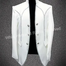 Элегантный белый Для мужчин сценический костюм Masculino Ho Для мужчин s Блейзер Masculino Повседневное Для мужчин костюм классический Для мужчин модная куртка Белый