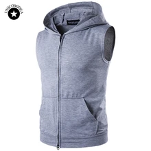 Спортивные тренажеры для фитнеса мужские жилетки с капюшоном для бодибилдинга Твердые тренировки без рукавов стринги майки повседневные без рукавов жилет рубашка для мужчин s