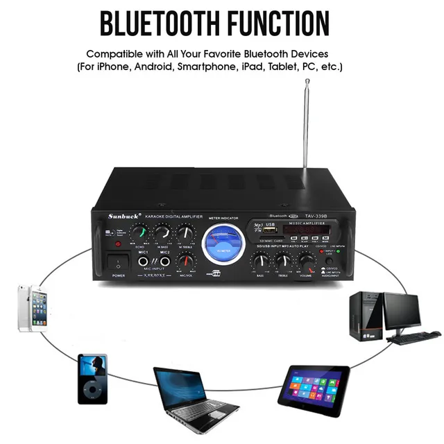 Cheap Bluetooth Stereo Receiver Power Amplifier US Plug 110V 600W Audio Karaoke Home Car Hi-Fi FM Amplifier With Remote Control Cheap Bluetooth Stereo Receiver Power Amplifier US Plug 110V 600W Audio Karaoke Home Car Hi-Fi FM Amplifier With Remote Control