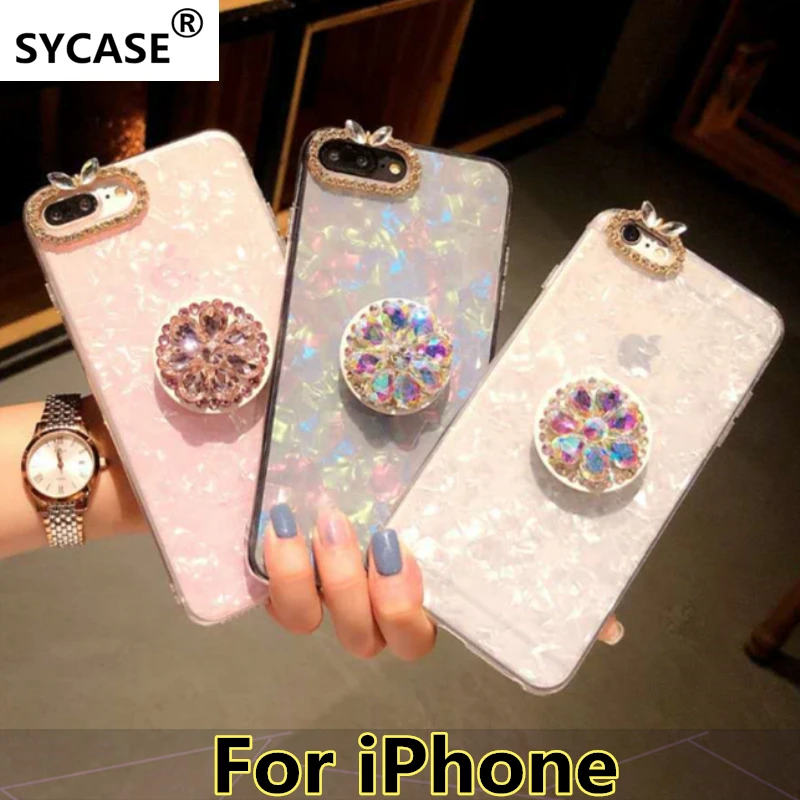 

SYCASE Diamond shell pattern phone case For iPhone 6 6S 7 8 Plus X XR Xs Max case Luxury Soft phone case for fashionable women