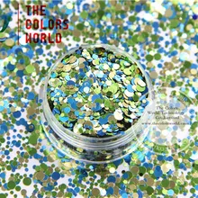 RM321-290 смешанные цвета и круглые точечные формы металлический блеск для косметика для ногтей и украшения своими руками
