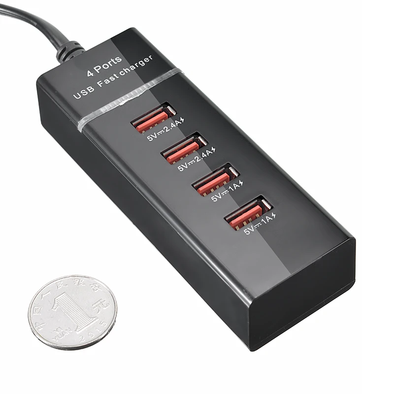 Универсальное зарядное устройство для телефона вилка стандарта ЕС и США 4 usb