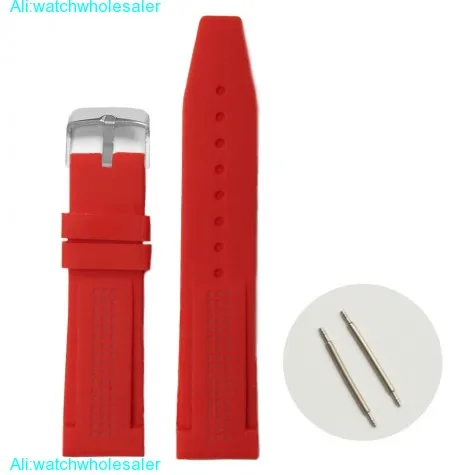 22mm Love Red Color Silicone Jelly Rubber Ladies Watch Band Straps WB1075F22JB