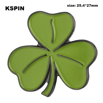 

Green Leaf Icon Backpack Clover Badges Metal Brooches Pins for Clothes Kawaii Pin Badge 100pcs XY0321