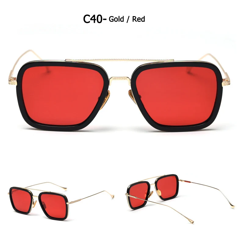 JackJad/ Модные поляризованные солнцезащитные очки в стиле Железного человека Flight 006 с изображением Человека-паука Edith Cool, фирменный дизайн, солнцезащитные очки Oculos De Sol - Цвет линз: C40 Gold Red