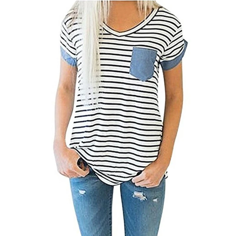 Buy Summer T Shirt Women Thin Pocket Tops Tee Shirt Female Shirt Women Short