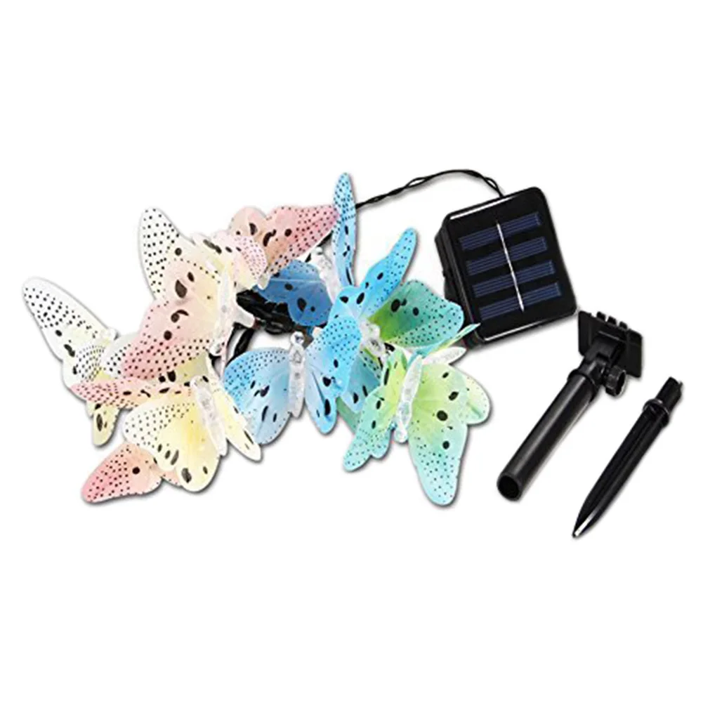 

Easy Install Wedding Home Fairy Party Butterfly Shape 12LED String Light Garden Decor Lawn Solar Powered Outdoor Waterproof