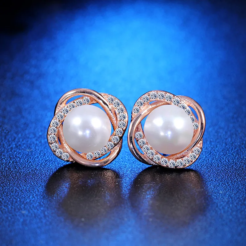 YWM 925 Sterling Silver Lingering Beaded Earrings Styling Korean Fashion Sterling Silver Stud Earrings Jewelry for Women Fine Jewelry