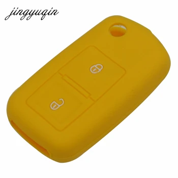 Keyforkess coperchio chiave auto in Silicone a 2 pulsanti per VW Passat Polo Golf Touran Bora Jetta Cady Touran Sharan Transporter - Jingyuqin coperchio chiave auto in Silicone a 2 pulsanti per VW Passat Polo Golf Touran